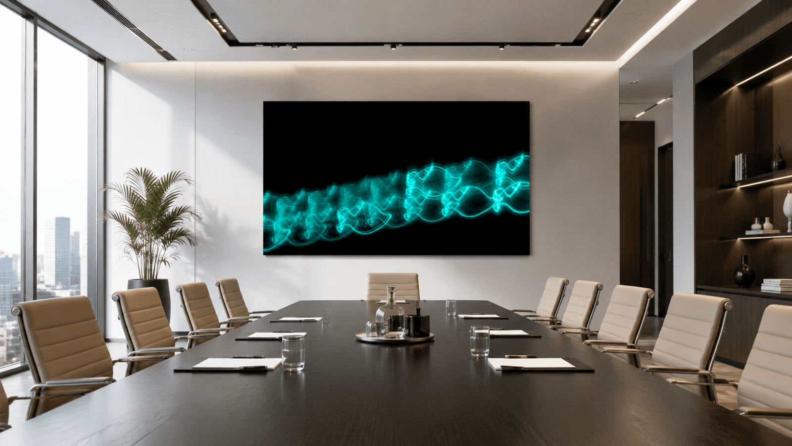 Low-Frequency Tide in a boardroom, visualisation of scale and placement